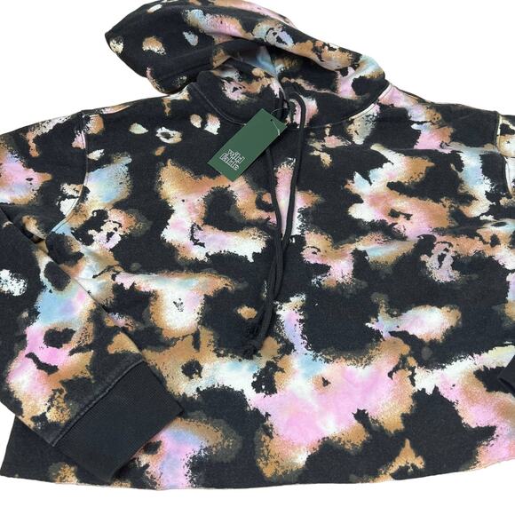 Wild Fable Women's Black Tie-Dye Cropped Long Sleeve Hoodie - Size Medium - NWT - Picture 8 of 8